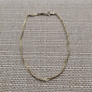 9 Inch Gold Plated Over Sterling Silver Twisted Chain Ankle Bracelet A4048